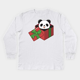 Panda at Birthday in Gift Kids Long Sleeve T-Shirt